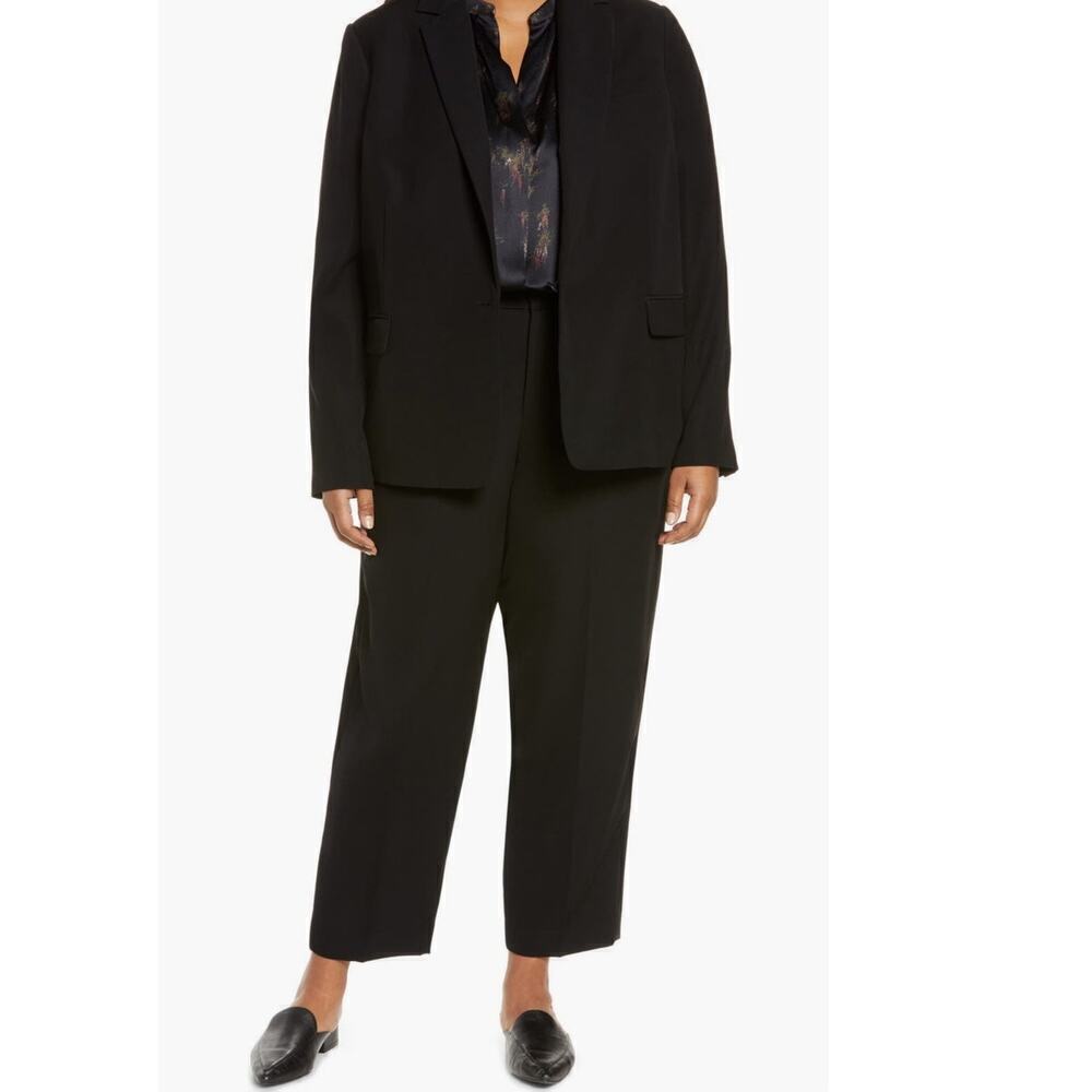 NWT Vince crepe blazer work career single button navy blue size 22
